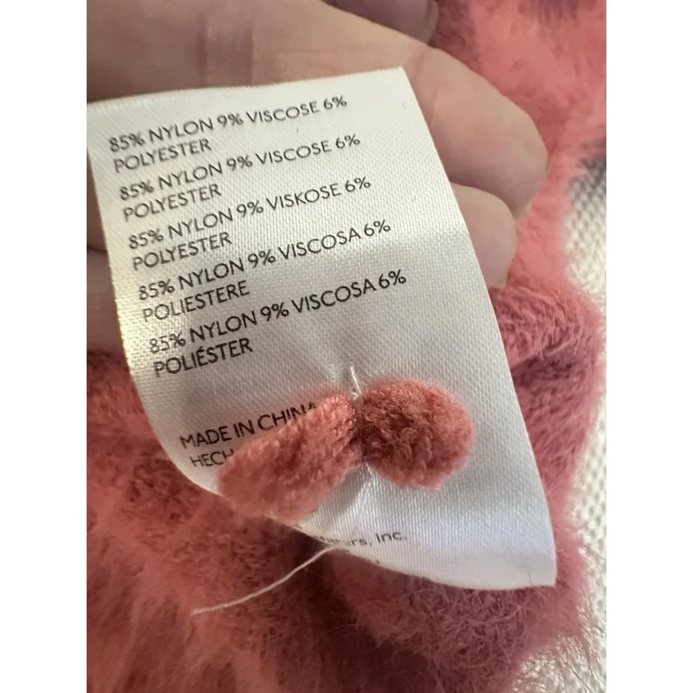Anthropologie Pilcro Sweater Women XS/S/M Crop Faux Fur‎ Fuzzy Furry Soft Coral
